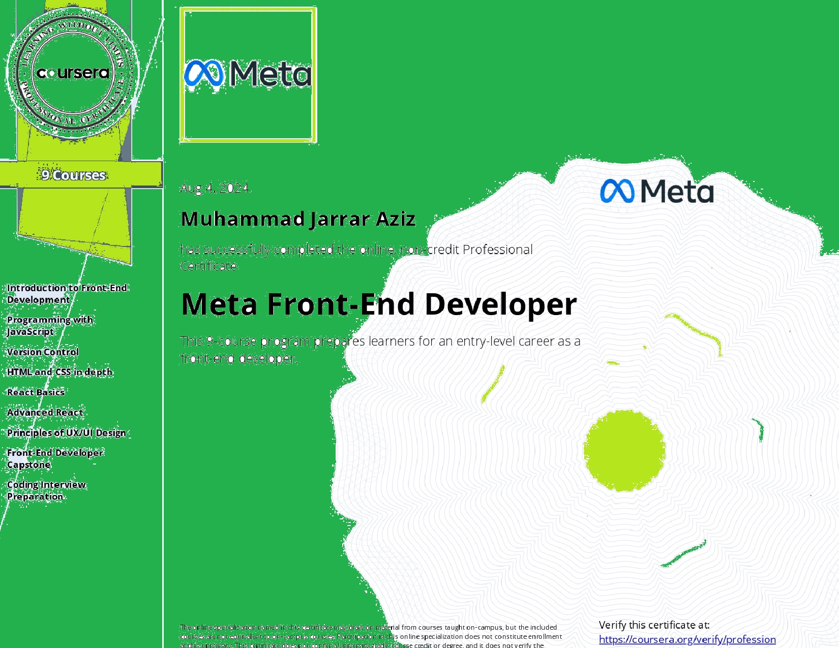 Frontend Cert